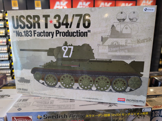 1/35 Academy - Soviet Army USSR T-34/76 Factory No 183 Medium Tank - Product Image