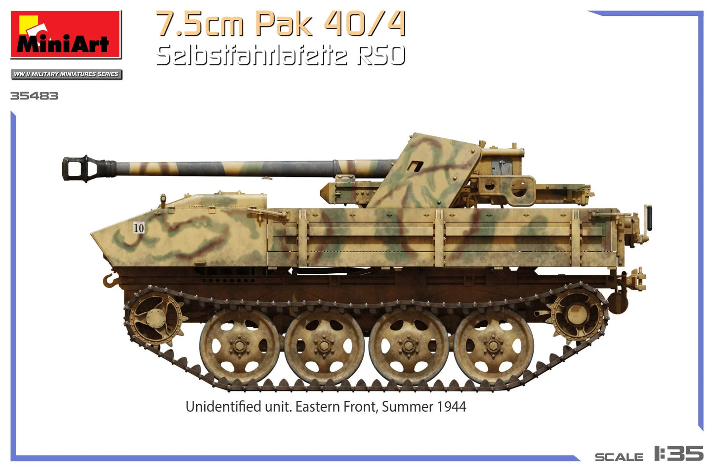 1/35 MiniArt - 7.5cm PaK 40/4 Selbstfahrlafette RSO 35483 - Product Image