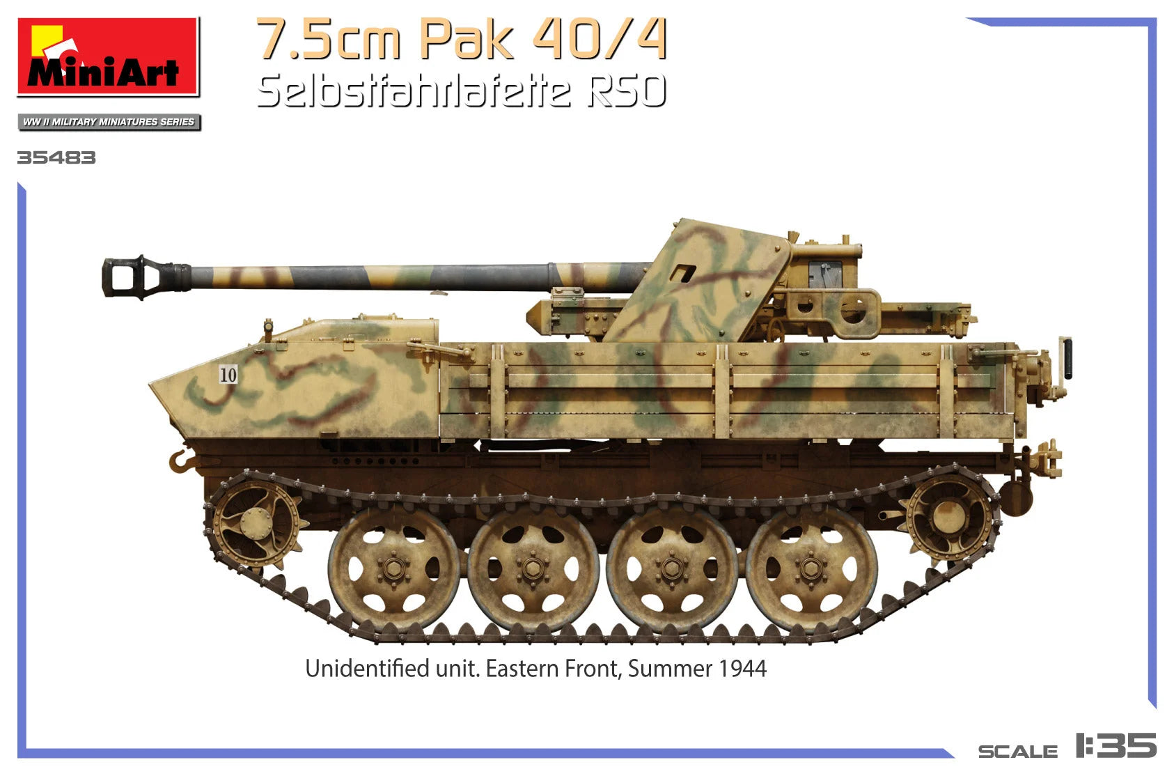 1/35 MiniArt - 7.5cm PaK 40/4 Selbstfahrlafette RSO 35483 - Product Image