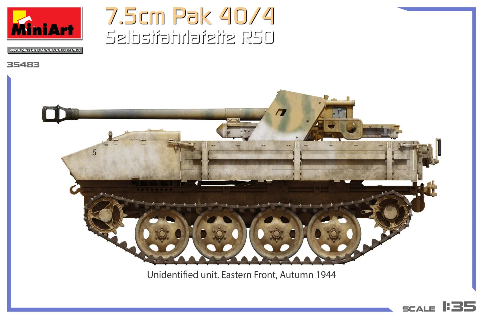 1/35 MiniArt - 7.5cm PaK 40/4 Selbstfahrlafette RSO 35483 - Product Image
