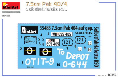 1/35 MiniArt - 7.5cm PaK 40/4 Selbstfahrlafette RSO 35483 - Product Image
