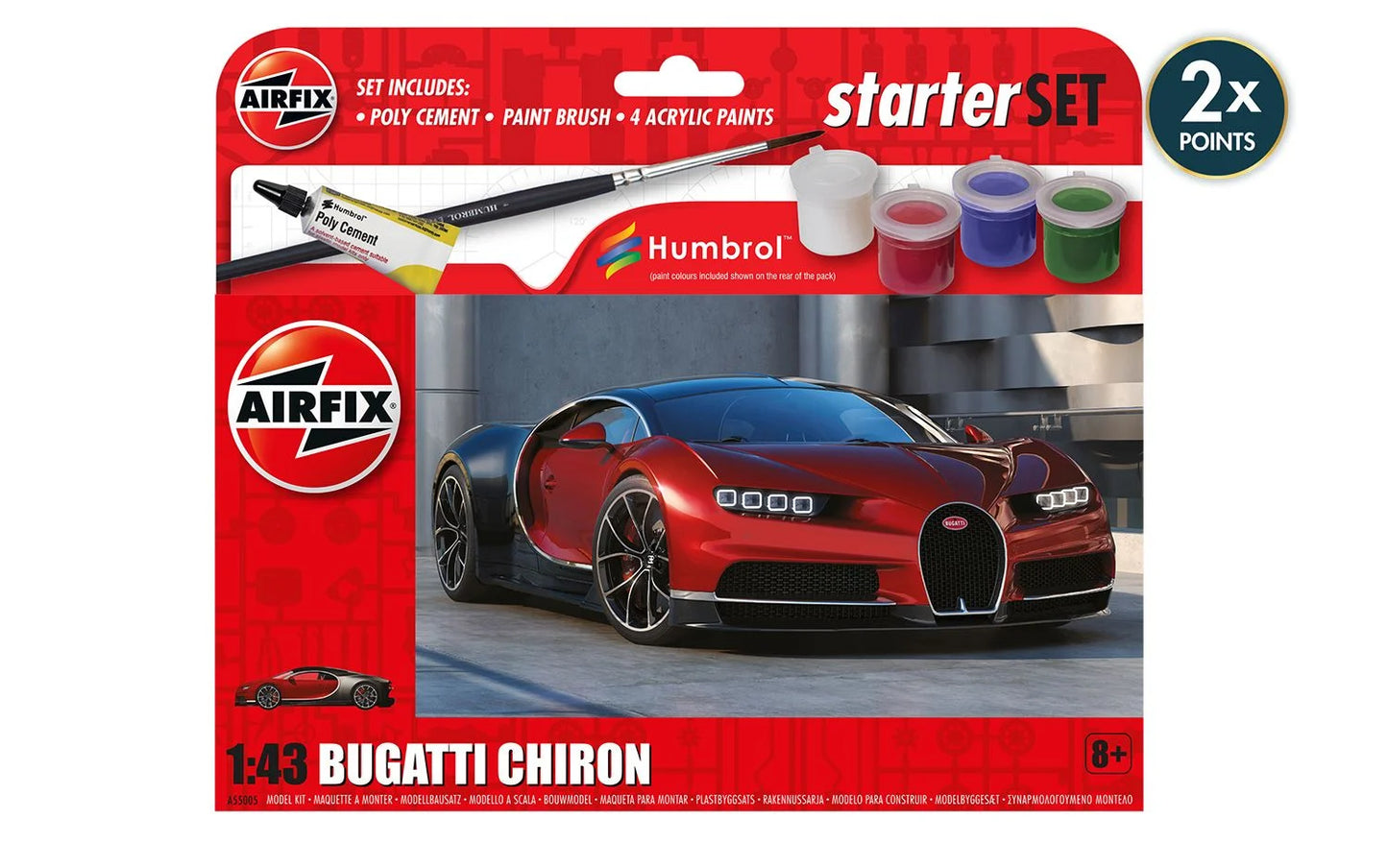 1/43 Airfix - Bugatti Chiron Starter Set - Product Image
