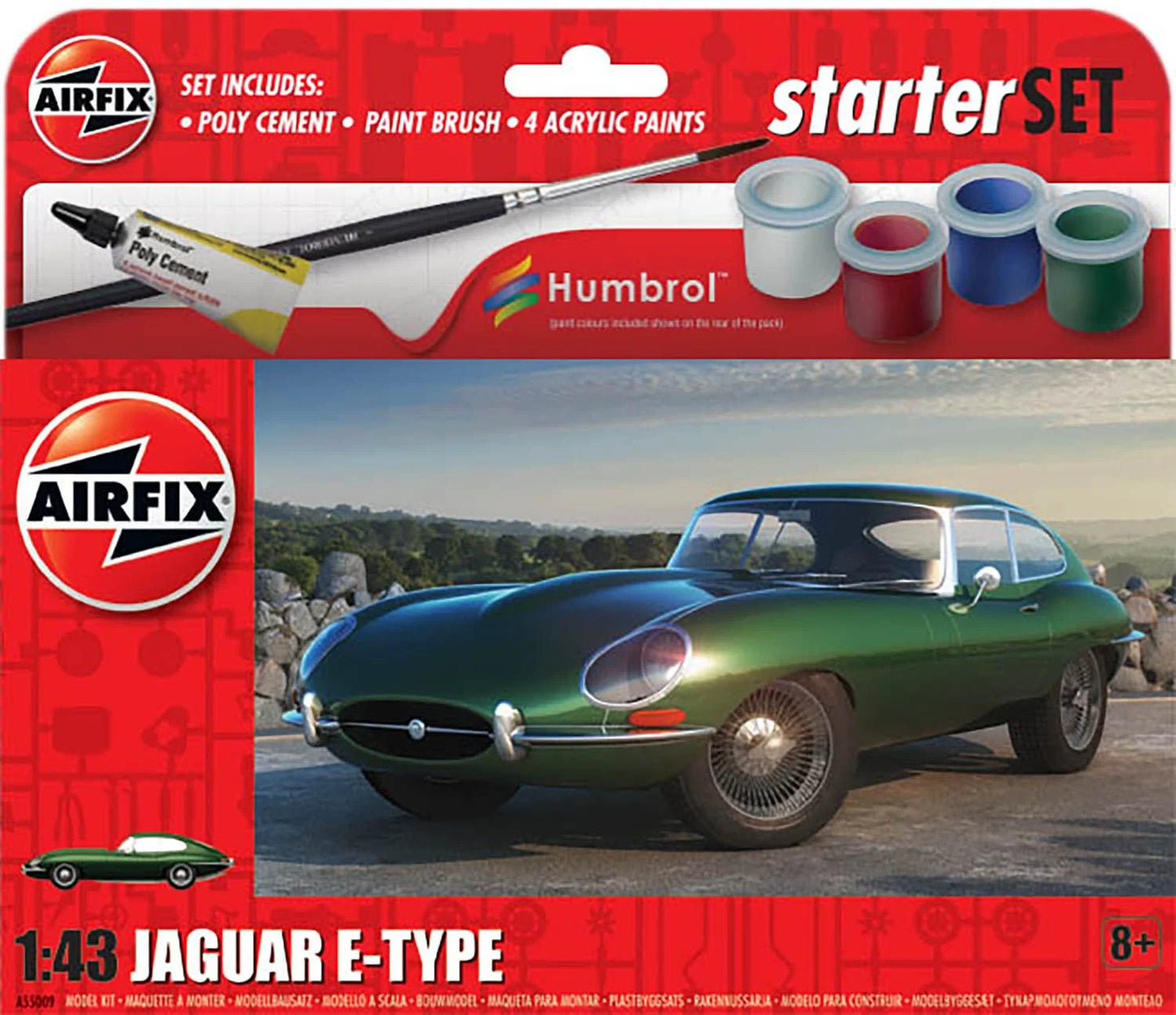 1/43 Airfix - Jaguar E-type Starter Set - Product Image