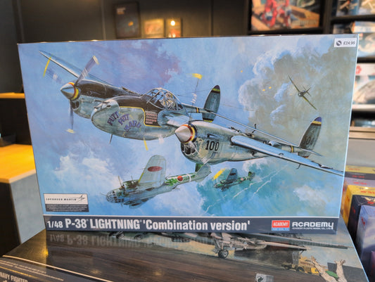 1/48 Academy - US Air Force P-38 Lightning (4 versions) Fighter Aircraft - Product Image