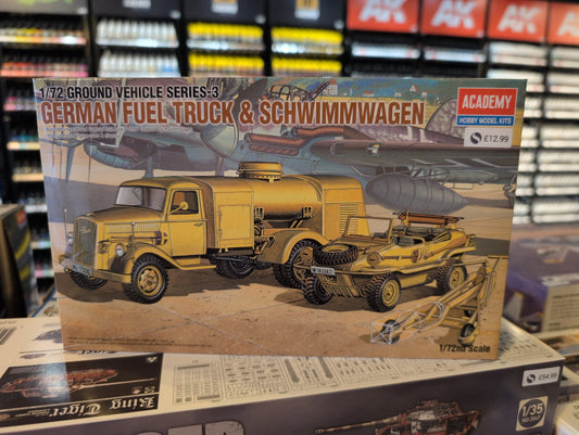 1/72 Academy - German Army WWII Fuel Truck and Schwimwagen 13401 - Product Image