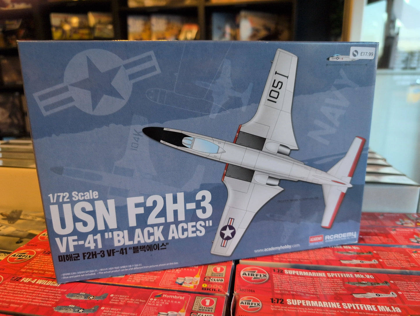 1/72 Academy - US Navy  Banshee F2H-3 VF-41 ''Black Aces'' Fighter Aircraft - Product Image