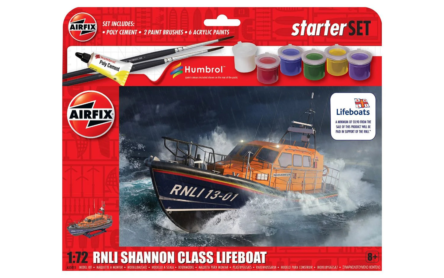 1/72 Airfix - RNLI Shannon Class Lifeboat Starter Set - Product Image