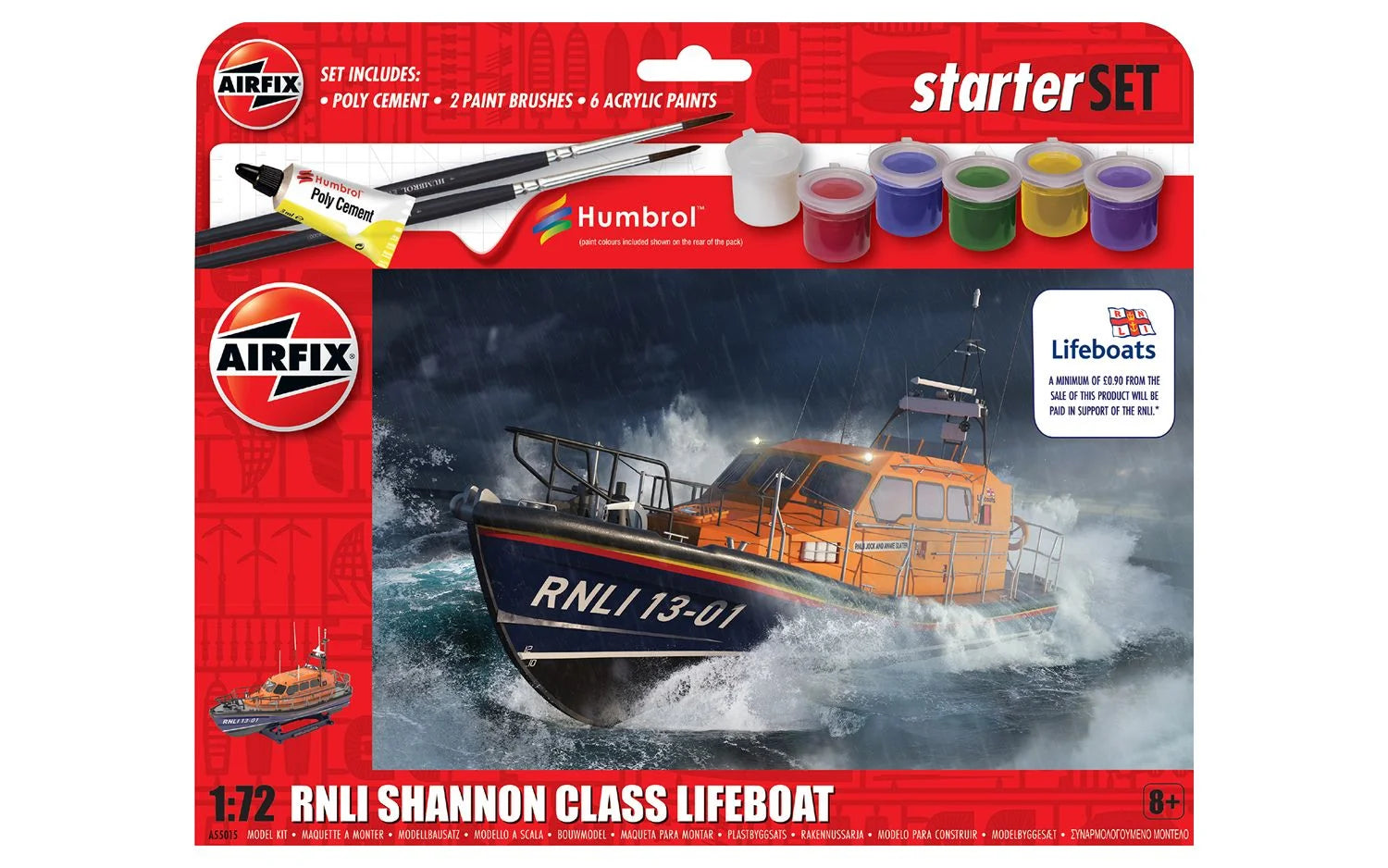 1/72 Airfix - RNLI Shannon Class Lifeboat Starter Set - Product Image