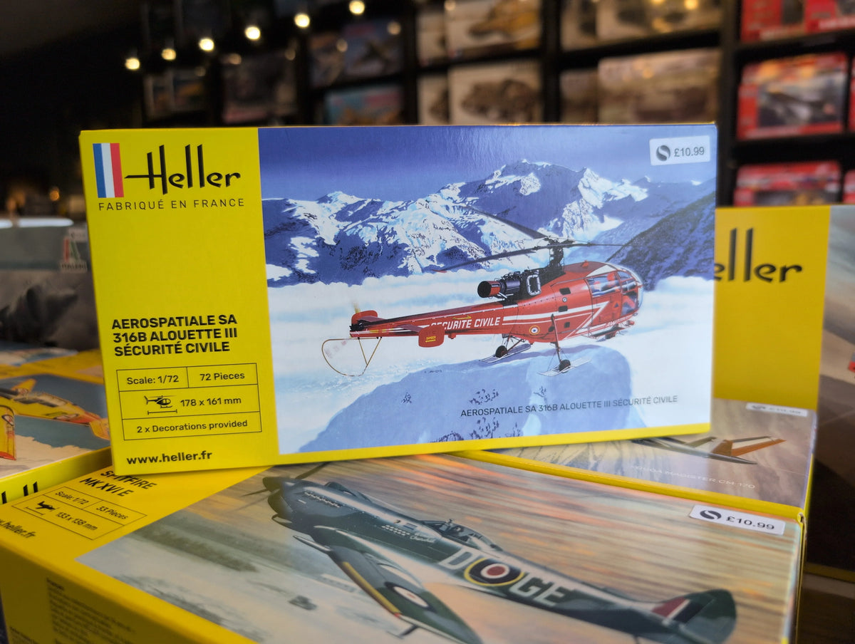 Heller 1/72 Alouette III Securite Civile Model Kit 80289