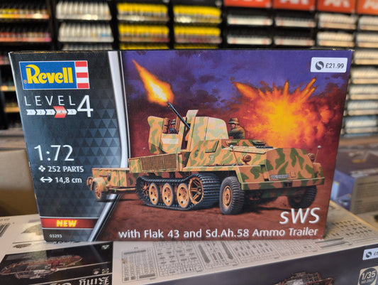 1/72 Revell - SWS with 3.7cm Flak43 & Ammun Trailer - Product Image