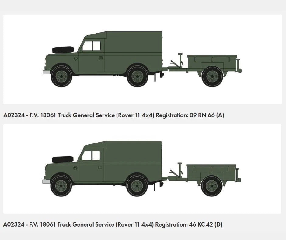 1/76 Airfix - LWB Land Rover (Hard Top) & Trailer - Product Image