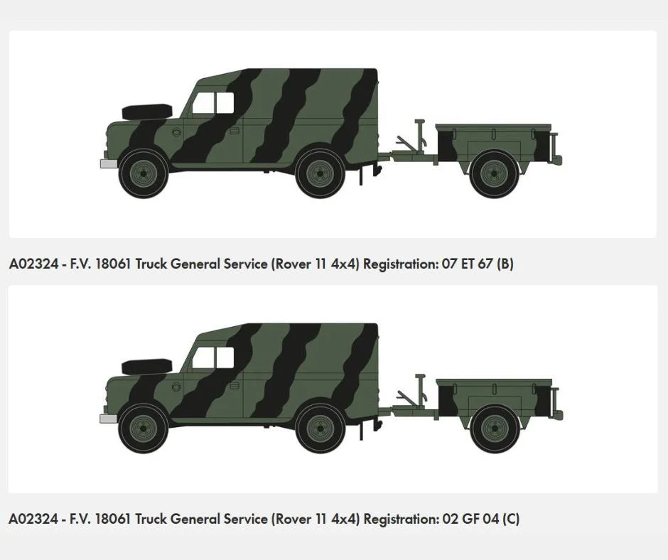 1/76 Airfix - LWB Land Rover (Hard Top) & Trailer - Product Image