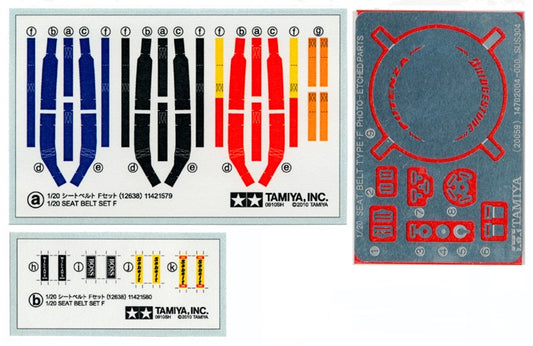 Tamiya 1/20 Cars - 1/20 Seat Belt Set F - 12638