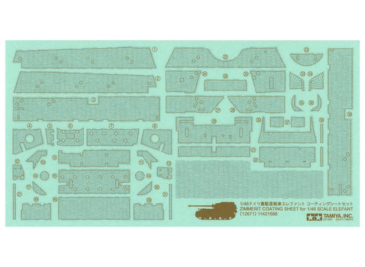 Tamiya 1/48 Military - 1/48 Elefant Zimmerit Coating Sheet - 12671