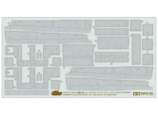 Tamiya 1/48 Military - 1/48 Sturmtiger Zimmerit Coating Sheet - 12672