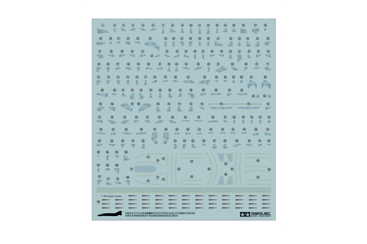 Tamiya 1/48 Aircraft - 1/48 F-4 Phantom II Access Door Decal Set A - 12692