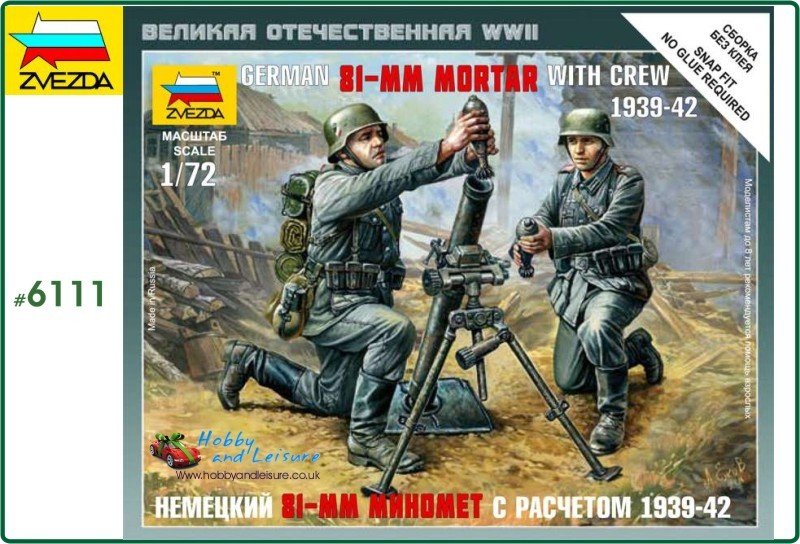 Zvezda Art Of Tactic - 1/72 German 81Mm Mortar With Crew - Z