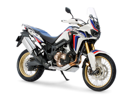 Honda Africa Twin motorcycle on a white background