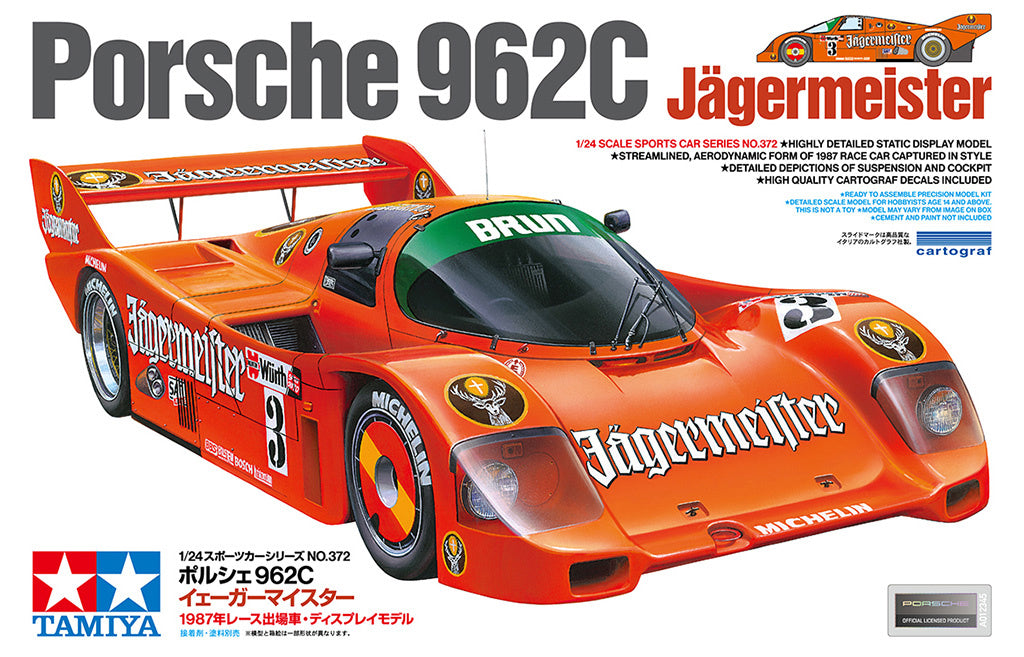 Tamiya 1/24 Cars - 1/24 Porsche 962C Jägermeister - 24372