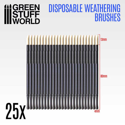 Green Stuff World - Disposable Weathering Brushes x25
