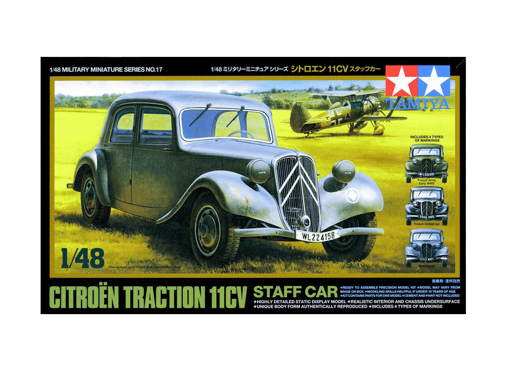 Tamiya 1/48 Military - 1/48 Citroën Traction Avant 11CV Staff Car - 32517