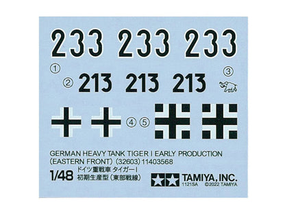 Tamiya 1/48 Military - 1/48 Tiger 1 Early Prod East Front - 32603