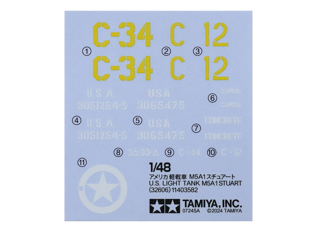 Tamiya 1/48 Military - 1/48 M5A1 Stuart - 32606