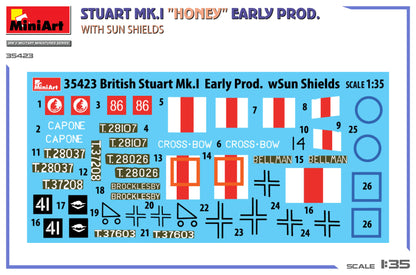 1/35 MiniArt - Stuart Mk.I Honey,Early Prod w/ SunShield (PRE-ORDER SPRING/SUMMER 2025)