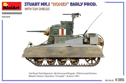 1/35 MiniArt - Stuart Mk.I Honey,Early Prod w/ SunShield (PRE-ORDER SPRING/SUMMER 2025)