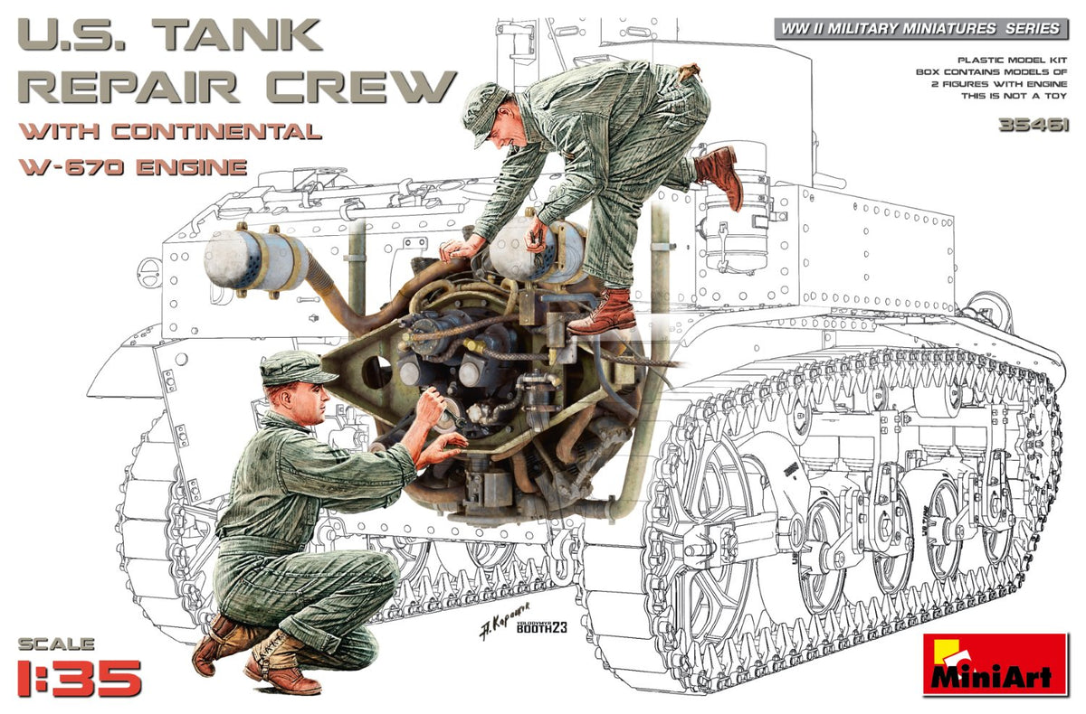 MiniArt US Tank Repair Crew w/ Continental W-670 - 35461 box art