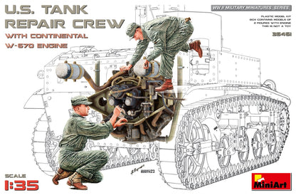 MiniArt US Tank Repair Crew w/ Continental W-670 - 35461 box art