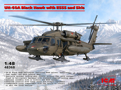 ICM UH-60A Black Hawk with ESSS and Skis 48368 -- box art