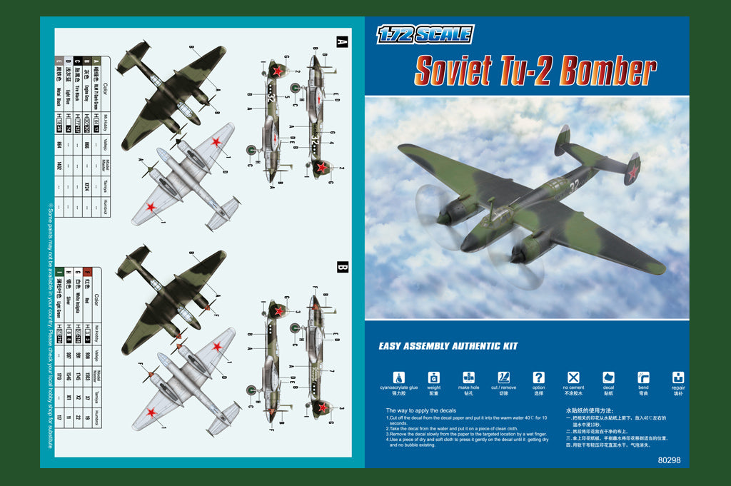 Hobby Boss 1/72 Tupolev Tu-2 Bomber model kit 80298, image 4