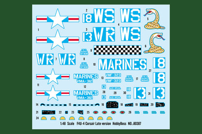 Hobby Boss 1/48 Vought F4U-4 Corsair Late Version model kit 80387, image 3