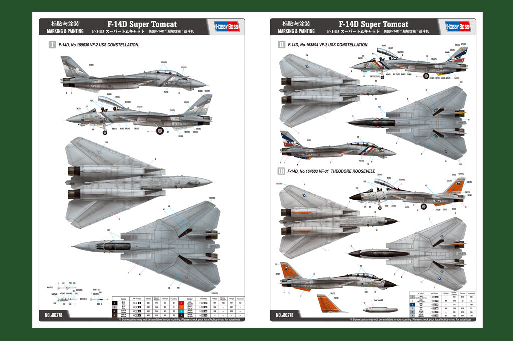 Hobby Boss 1/72 Grumman F-14D Super Tomcat model kit 80278, image 4