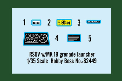 Hobby Boss 1/35 RSOV with MK 19 Grenade Launcher model kit 82449, image 3