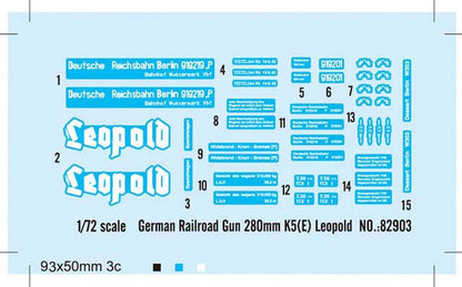 Hobby Boss 1/72 German 280mm K5(E) Railway Gun Leopold model kit 82903, image 3