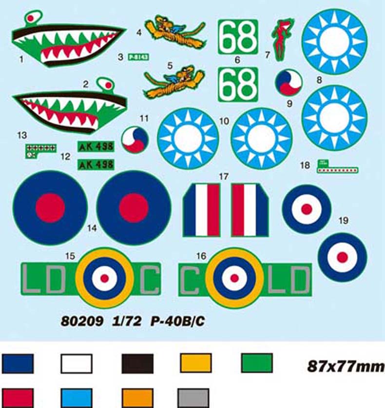 Hobby Boss 1/72 Curtiss P-40B/C Hawk 81 model kit 80209, image 3