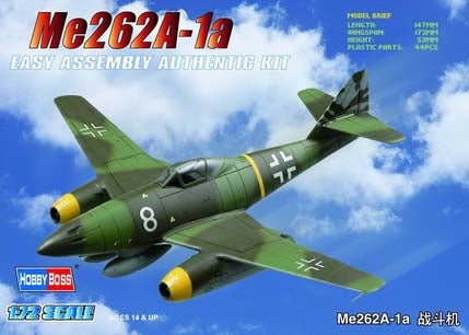 Hobby Boss 1/72 Messerschmitt Me 262 A-1a model kit 80249, box art