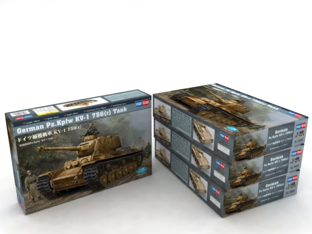 Hobby Boss 1/48 German Pz.Kpfw. KV-1 756(r) Captured Tank model kit 84818, image 2