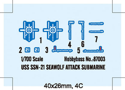 Hobby Boss 1/700 USS Seawolf SSN-21 Attack Submarine model kit 87003, image 3