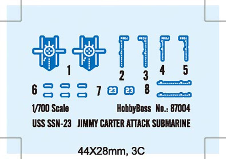 Hobby Boss 1/700 USS Jimmy Carter SSN-23 Attack Submarine model kit 87004, image 3