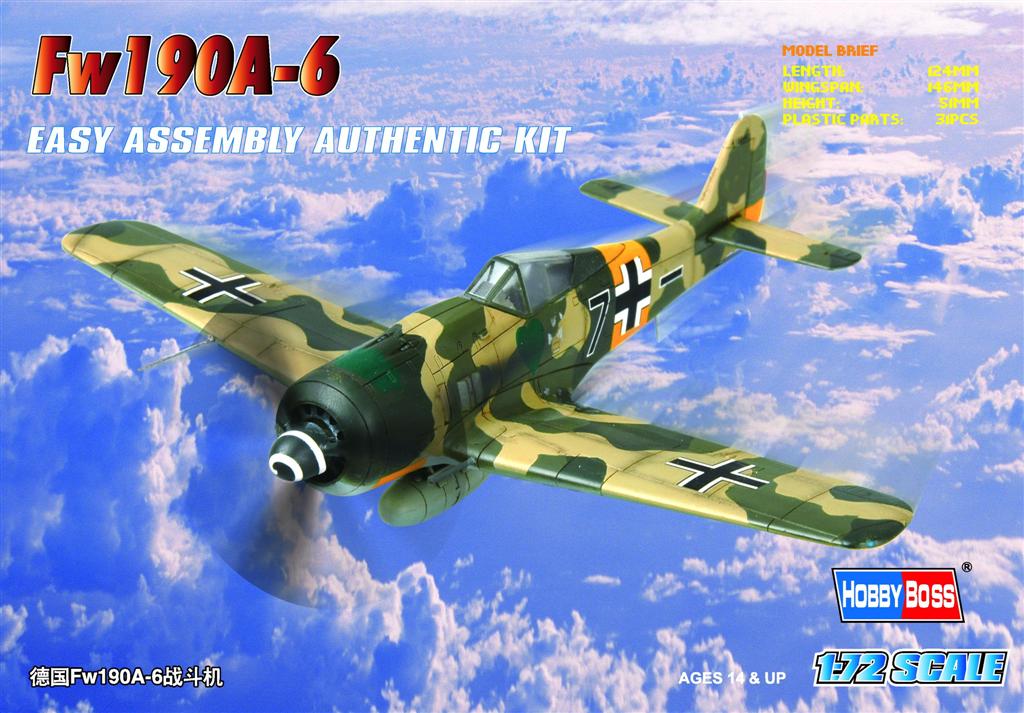 Hobby Boss 1/72 Focke-Wulf Fw 190 A-6 model kit 80245, box art