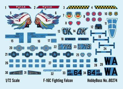 Hobby Boss 1/72 F-16C Fighting Falcon model kit 80274, image 3