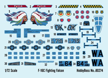 Hobby Boss 1/72 F-16C Fighting Falcon model kit 80274, image 3