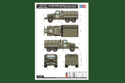 Hobby Boss 1/35 US GMC CCKW 352 Wood Cargo Truck model kit 83832, image 4