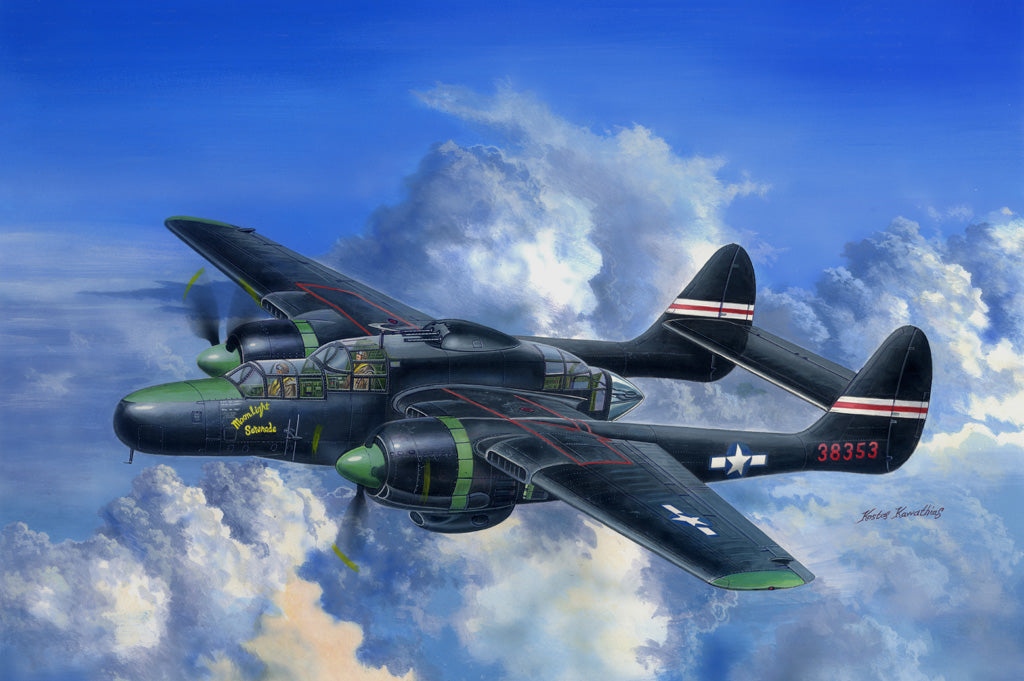 Hobby Boss 1/48 Northrop P-61C Black Widow model kit 81732, box art