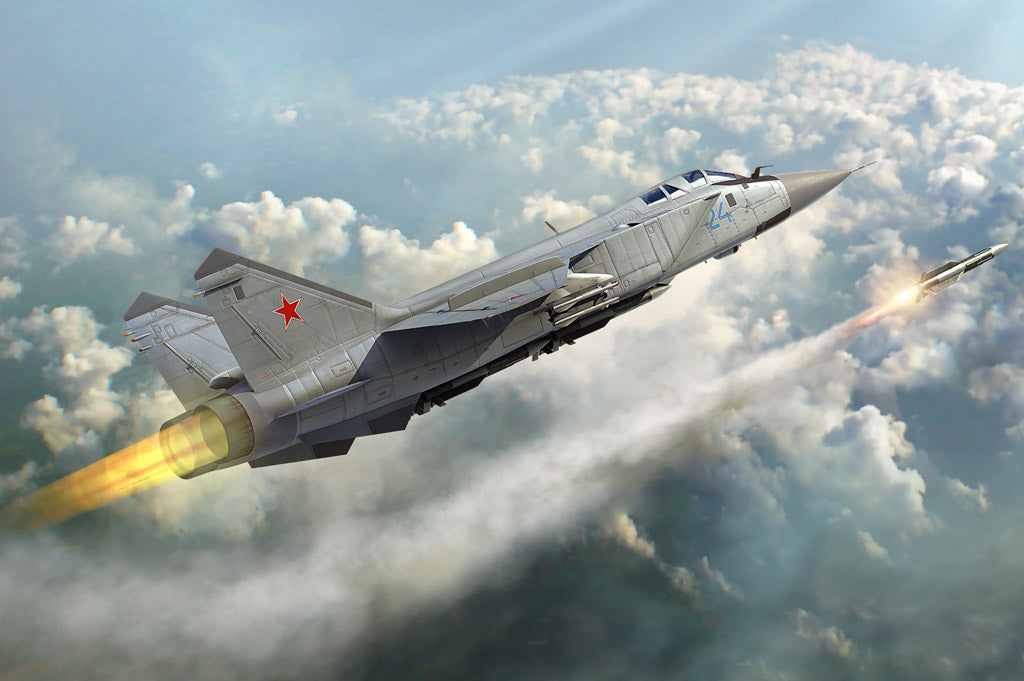 Hobby Boss 1/48 Mikoyan MiG-31 Foxhound model kit 81753, box art