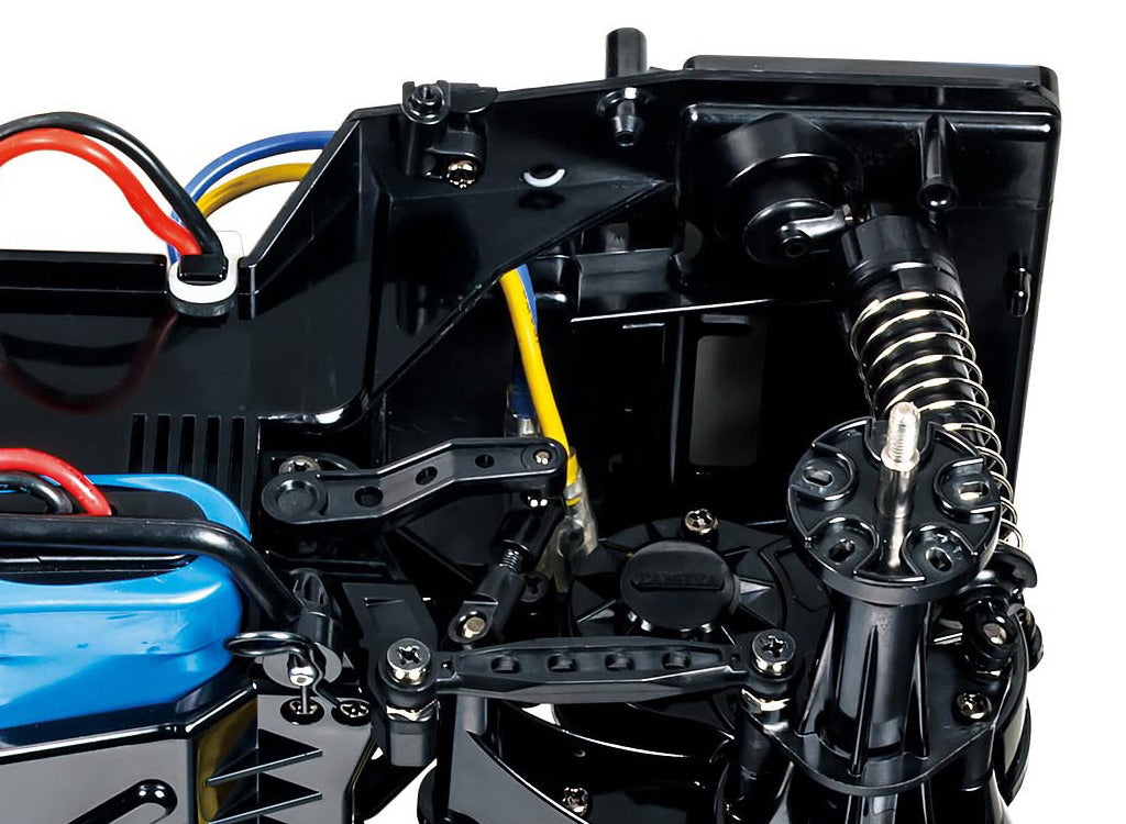 Tamiya Lunch Box EVO 58755 suspension and wheel detail