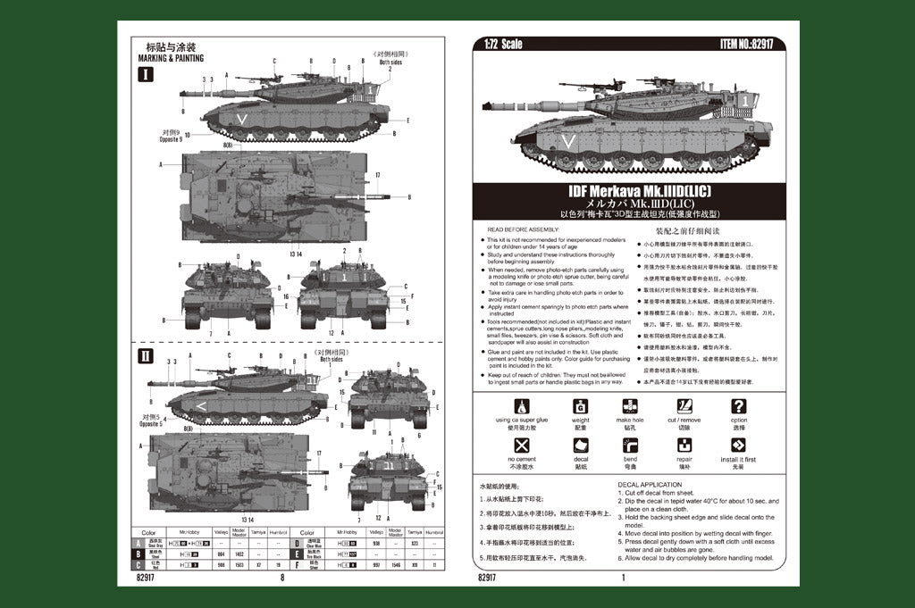 Hobby Boss 1/72 IDF Merkava Mk.IIID (LIC) model kit 82917, image 4